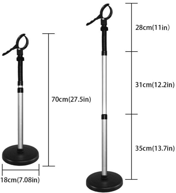 Hair Dryer Stand, 360 Degree Rotating Lazy Hair Dryer Stand Hand Free With Heavy Base, Hands-Free Blow Dryer Holder Countertop, Adjustable Height Hair Dryer Holder - Image 3